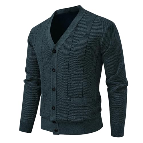 Pull en tricot col en V homme doublé peluche chaud hiver
