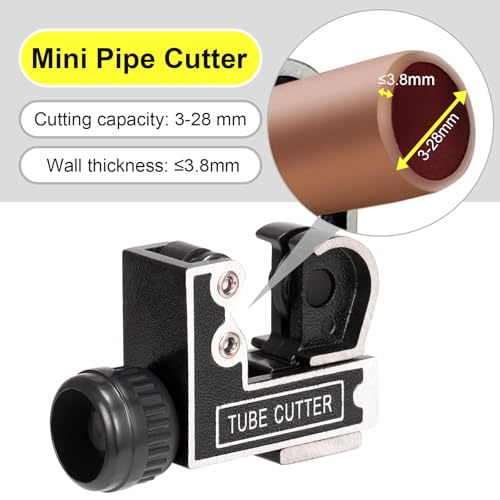 Copper Pipe Cutter 3-28mm, Mini Tube Cutter for Cutting Pipes of Copper, Brass, Aluminum for Plumbing, HVAC Work, Automotive Repairs, DIY Projects 2 Copper Pipe Cutter 3-28mm, Mini Tube Cutter for Cutting Pipes of Copper, Brass, Aluminum for Plumbing, HVAC Work, Automotive Repairs, DIY Projects - Image 2