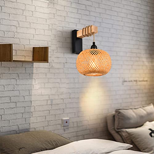 Wall Sconces Lighting,Dimming Rattan Wall Sconce With Bamboo Shade, Sconces Wall Lighting Lamp,16 Rgb Colors Changeable Dimmable Wall Lights For Bedroom Living Room (Hard Line Connection Is Required) #TOP5