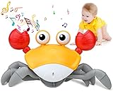 Crawling Crab Baby Toy for Tummy Time, Cute Electric Walking Moving Dancing Crab, Infants Babies Tod