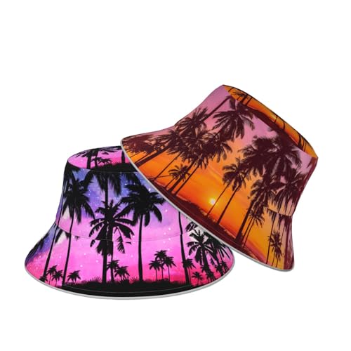 Bucket Hat Hat Reversible Fisherman Hats Double Sided Wearing Women Men