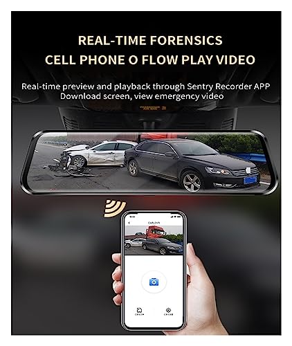 Dashcam 1440P WiFi retrovisor coche espejo táctil 10 pulgadas DVR aparcamiento 24H caja negra 32G 5