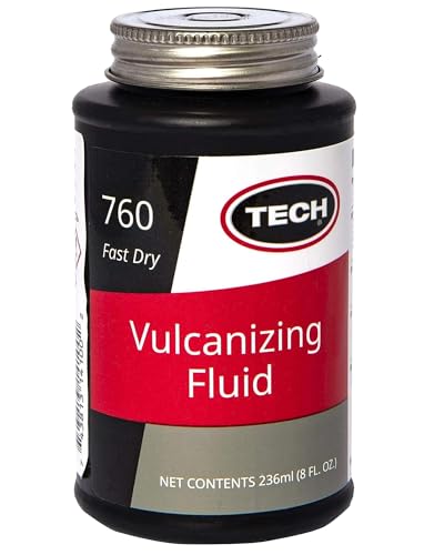 TECH - Líquido de vulcanización química, 8 onzas líquidas, cemento de goma para unión permanente de enchufes, parches y fijaciones de tapas, ideal para paredes laterales, bandas de rodadura y uso en