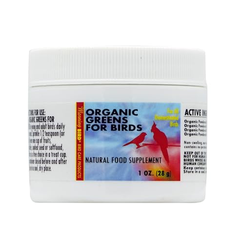 Morning Bird Organic Greens for Birds, Natural Food Supplement (1oz)