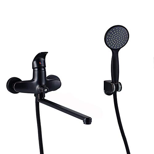 Robinet de baignoire noire en laiton design chic pour salle de bain moderne