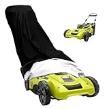Lawn Mower Cover Compatible with Ryobi, Heavy Duty Lawnmower Covers, Polyester Oxford Push Mower Cover, with Drawstring and Storage Bag, for Dust and Outdoor Protection, Black