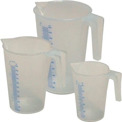 MATO Vaso medidor de plástico PP Set 3 uds. transparente 1/2 / 5 litros Set