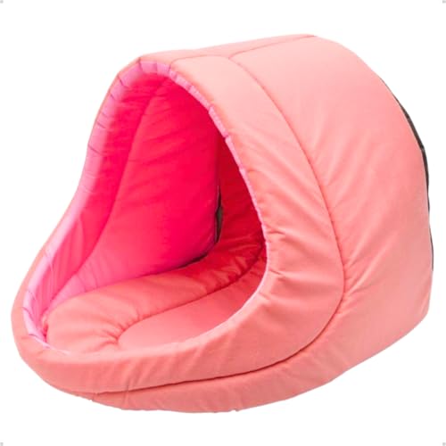 Cama Caminha Iglu Igluzinho Suede Toquinha Casinha para Cachorro e Gato Media - Rosa