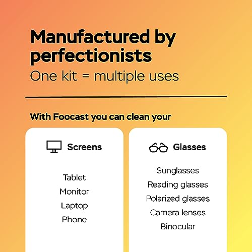 Foocast Eyeglass Cleaner Spray Kit (2 x 2 Oz) - Up to 500 Lens Spray Times I Also Ideal for Screens, Sunglasses, Electronics & Glasses Cleaning Kit I Microfiber Cloth Included - Image 6