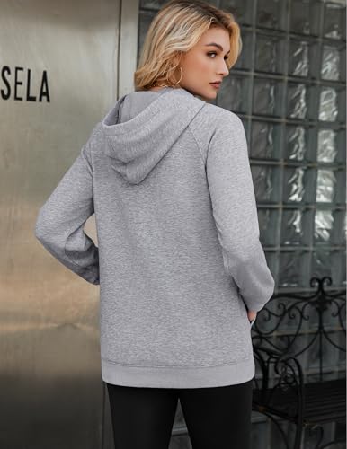 Zeagoo Womens Hoodie Raglan Sleeves Oversized Fleece Sweatshirts Fall — view 6