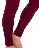 Homma High Waist Compression Leggings for Women Tummy Control Postpartum Leggings Seamless Yoga Workout Pants Burg XL Burgundy, Burgundy, XL - Image 5