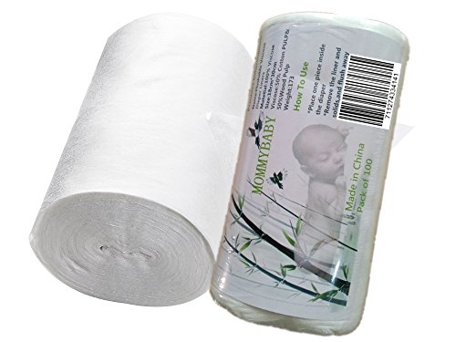 Lilbit 2 Rolls Baby Biodegradable Flushable Viscose Nappy Liners 100 Sheets Per Roll for Cloth Diaper