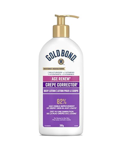 Gold Bond Age Renew Crepe Corrector Body Lotion, 396g Pump, Crepey Skin Lotion With Omega Fatty Acids, Antioxidants and Botanicals to Visibly Firm, Tighten and Hydrate Dry, Crepey Skin