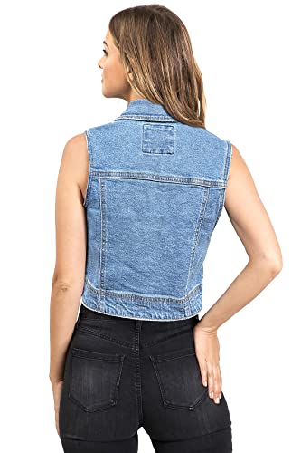 Wax Jeans Women's Classic Cropped Denim Vest2