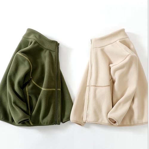 Girls Fleece Jacket Winter Warm Coat Solid Color Thicked Zipper Coats Windproof Long Sleeve Outerwear Tops Snowsuit2