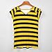 Bee Yellow Black Stripes Funny Women's Tunic Top V-Neck Tee Shirts with Ruffles Sleeve XL