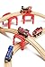 Multi Level Support Risers 6-Pack - Red Risers for Wooden Toy Train Set Creates 3 Levels of Tracks. Durable Hard Plastic Replacement Compatible with Major Brands