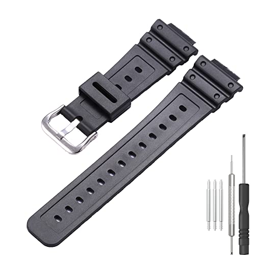 WRISTARMOR Correa de resina para hombre compatible con Caiso G-Shock DW5600 GW-M5600 G5600E G5700 Correa de repuesto de goma impermeable Cover