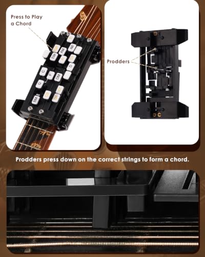 Image of Portable Guitar Chord Presser, Guitar Chord Helper And Trainer for Acoustic Guitar, Guitar Learning Tools for Beginners and Arthritis Player, Develop Confidence Quickly, black with clip