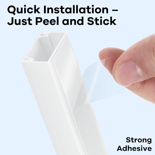 Image of ZhiYo Cord Hider 71in(5 x L14in), Cord Covers for Wires on Wall, Cable Hider for Wall Mounted TV, Wire Cover for 2-4 Cords, Paintable Wire Concealer, Easy Cable Management, W0.95in H0.55in, White