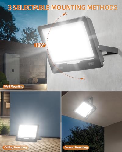 Miniatura 5 de Topaubub Proyector Focos Led Exterior 300w - 30000lm 6500k Blanco Frío Proyector Led Ip67 Impermeable Luces Lampara Exterior Para Jardin, Patio 2 Piezas