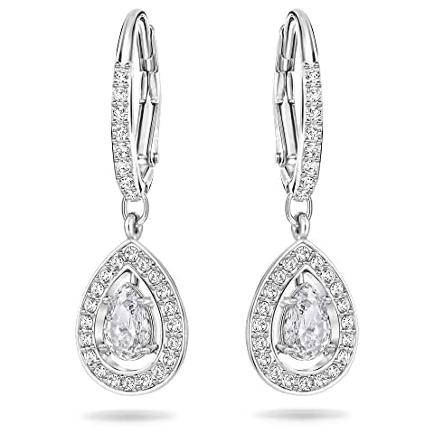 Pendientes angelicales Swarovski con cristales blancos en forma de pera Cover