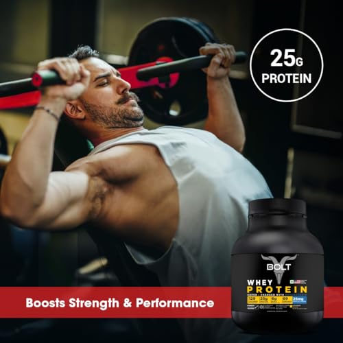 Image of Bolt 100% Whey Protein Powder| 25g Protein Per Scoop, 6G BCAA | Alphonso Mango | 5Lb /2.268kg (69 Servings)| Muscle Recovery | Lean Muscle Support | Low Carb | Fast Absorption |Gluten-Free | Easy to Digest