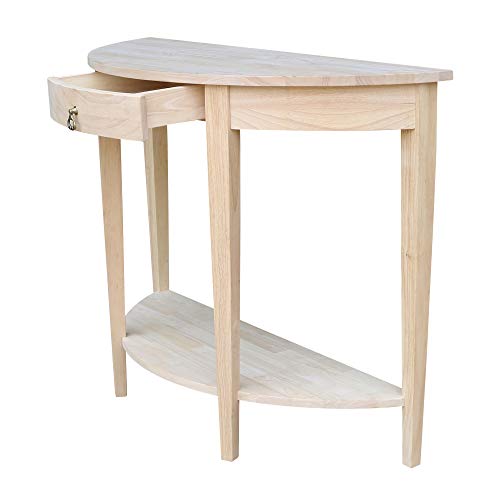 International Concepts Half Moon Console Table, Unfinished #TOP4