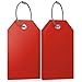 Shacke Large Luggage Tags (2pcs) with Privacy Cover and Steel Loops (Red)