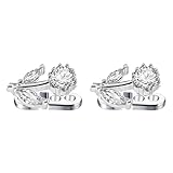 Kokoma 16G CZ Flower Dermal Anchor Tops and Base Grade 23 Titanium Crystal Bee Internally Threaded Dermal Piercing Microdermals Studs Surface Skin Piercing Body Jewelry (Little Flower)