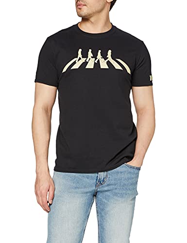 The Beatles Abbey Road Silhouette – T-shirt – coupe droite – Col rond – Manches courtes – Homme, Noir, Small - Les Beatles, Paul McCartney, John Lennon, RIngo Starr, George Harrison The Beatles Abbey Road Silhouette - T-shirt - coupe droite - Col rond - Manches courtes - Homme, Noir, Small