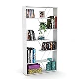 relax e design mobile libreria scaffale soggiorno camerette 6 ripiani 84x24x157h (bianco)