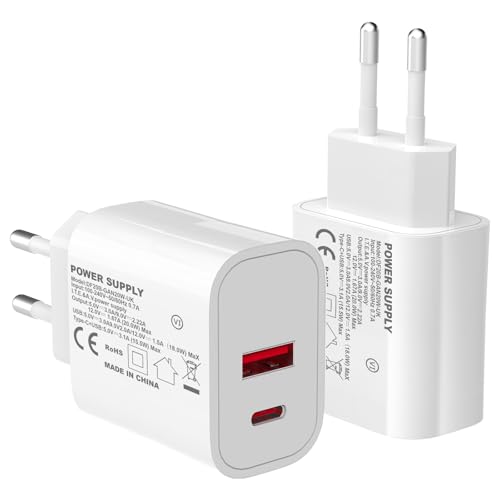 USB C Stecker Ladegeräte 20W PD Netzteil +QC Schnellladungswand Stecker Ladegeräte für iPhone 16 15 14 13 12 11 Pro Max XS XR SE, Samsung, iPad, AirPods, Reise in Europa., 6.99 €