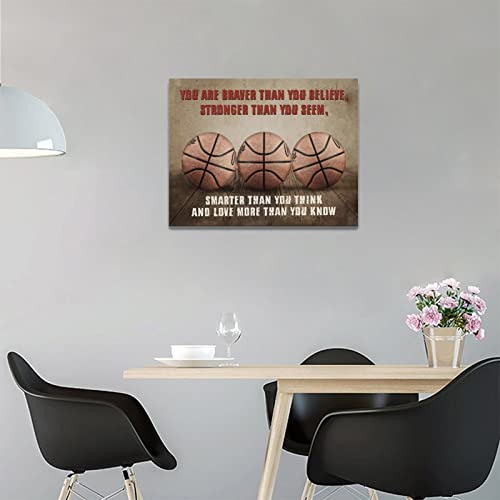Basketball Sports Wall Art Basketball Pictures Wall Decor Motivational Quotes Canvas Prints Painting Framed Artwork For Bedroom Boy's Room 16"X12" #TOP1