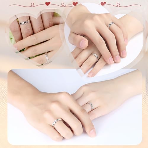 OQKAHIV 2 pcs Ring Edelstahl Wickelring Damen Fingerring, Frauen Verstellbare Ring Ewigkeit Verdrehtes Seil Ring Eheringe Verlobungsring Damen Trauringe Fingerring Engagement Promise Schmuck
