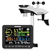 Sainlogic Weather Station Wireless, Weather Station with Rain Gauge, Wind Speed, Wind Direction, Weather Forecast, Air Pressure, Humidity (No WiFi)