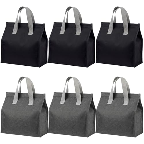 Patelai 6 Pcs Lunch Bag for Women Men Waterproof Reusable Portable Lunch Tote Box Insulated Small Cooler Bag for Work Office Travel Picnic Food
