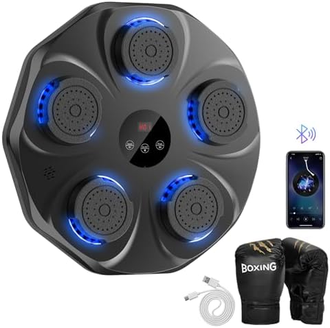 Music Boxing Machine, Music Punching Trainer with Boxing Gloves, ...