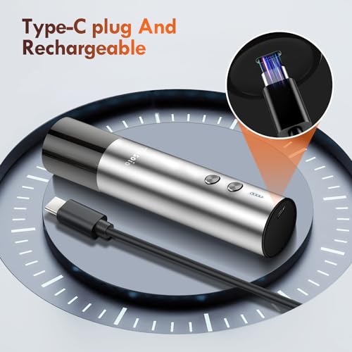 Tusoio Electric Wine Opener Stainless Steel Rechargeable Automatic Corkscrew Bottle Opener with Foil Cutter & Type-C USB Charging Cable by Tusoio - Image 5