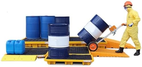 Modular Spill Containment Platform - Heavy Duty Anti-Leak Plastic Pallet Tray (120x60x18cm) for Safe Liquid Storage & Spill Management Solutions