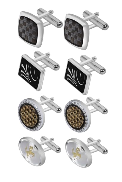 Exotica FashionsNew Cufflink Set combo of 4 for mens