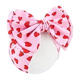 YanJie Valentines Baby Headband Bow Large Hair Bows Red Headband Wide Newborn Bows Pink Heart Handmade Hairbands Hair Accessories Gift Girls Outfit