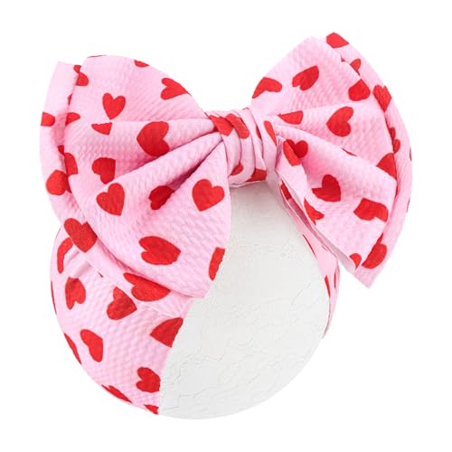 YanJie Baby Headband Bow Large Hair Bows Red Headband Wide Newborn Bows Pink Heart Handmade Hairbands Hair Accessories Gift Infant