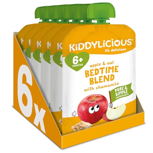 Kiddylicious Bedtime Blend Apple, Oat & Chamomile Pouches - 