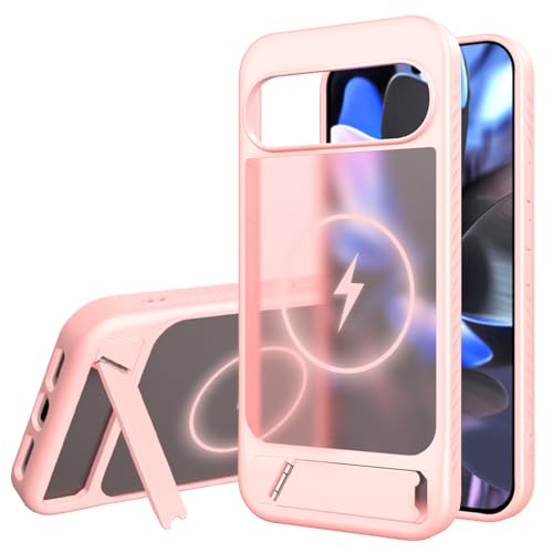 Coque Pixel 10 Pro XL MagSafe charge debout béquille invisible rose