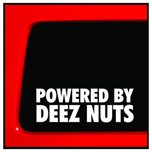 Sticker Connection | Powered by Deez Nuts | Vinyl Bumper Sticker Dunkin Decal for Car, Truck, Window, Laptop | 2.5"x7" (White)