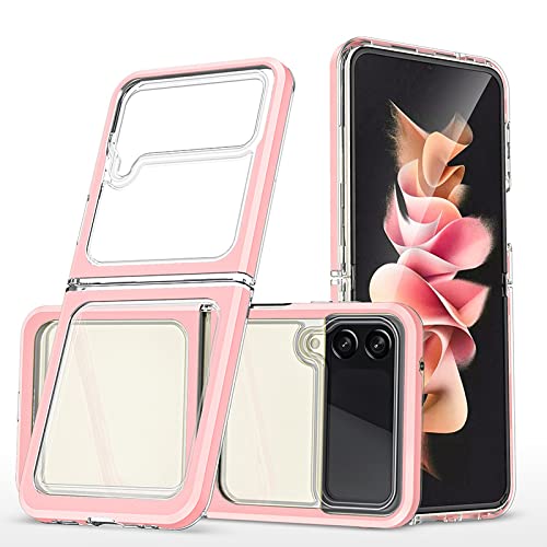 Coque Samsung Galaxy Z Flip 4 et 3 rose transparente anti-chocs