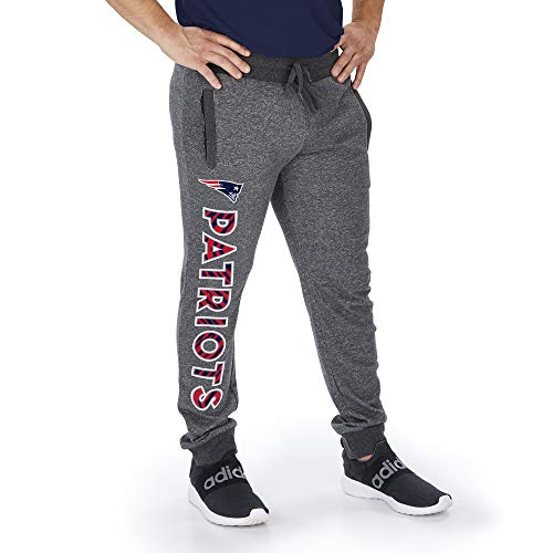 Officially Licensed Zubaz Men's NFL NFL Men's Marbled French Terry Jogger, New England Patriots, Size Small
