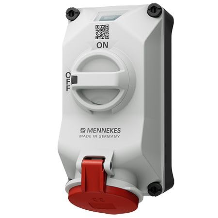 Prise 4P MENNEKES DUOi 400V 32A pour montage mural IP44 de type industriel