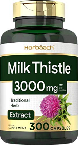 Milk Thistle Extract | 3000mg | 300 Capsules | Non-GMO, Gluten Free Supplement | by Horbaach